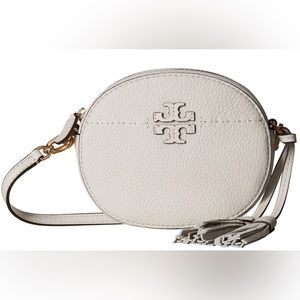 Tory Burch McGraw Round Crossbody Bag Off White